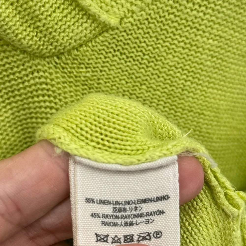 Free People Optimistic Linen Blend Sweater Lime Green Size XS
